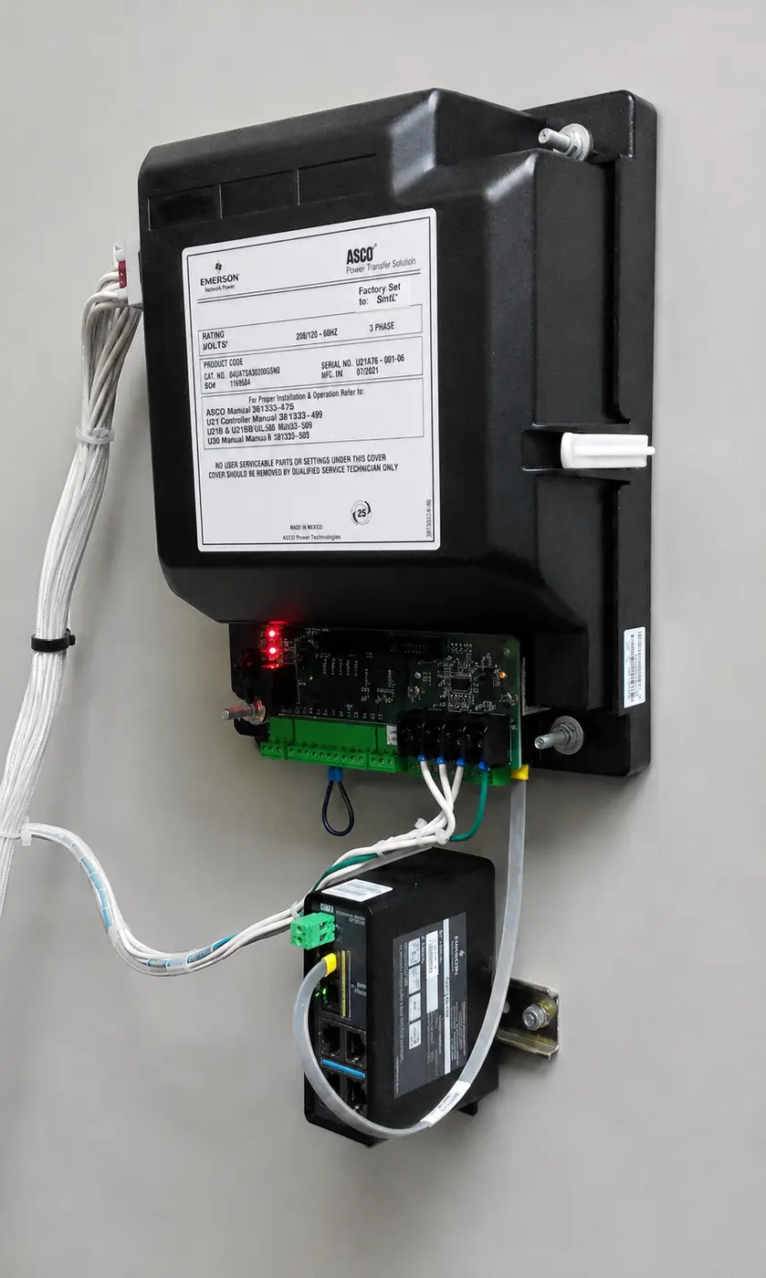 Контролер ASCO та інтерфейсний модуль Ethernet і RS-485 у шафі СТАВР